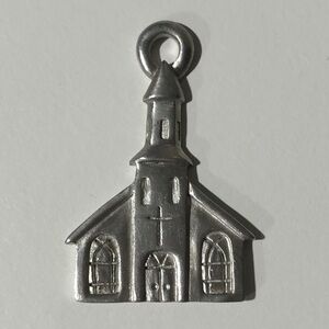 2for$20💎Silver Tone Church Pendant Or Charm